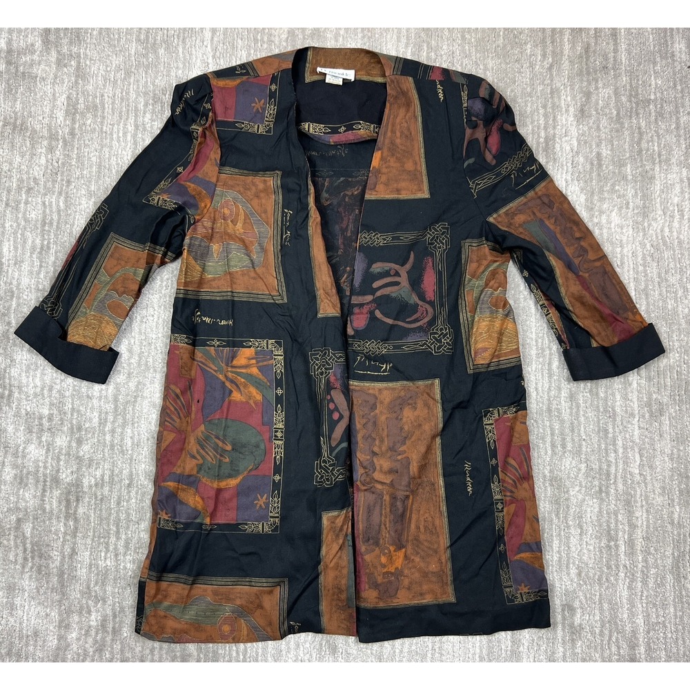 Periwinkle Womens Cardigan 18 Brown Open‎ Front Padded Shoulders USA